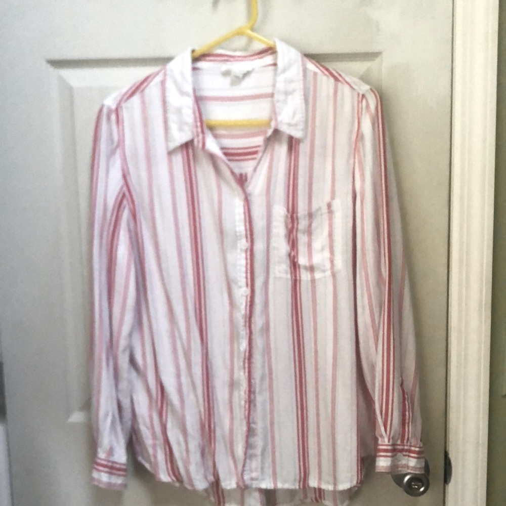 Beachlunchlounge XL button down striped blouse